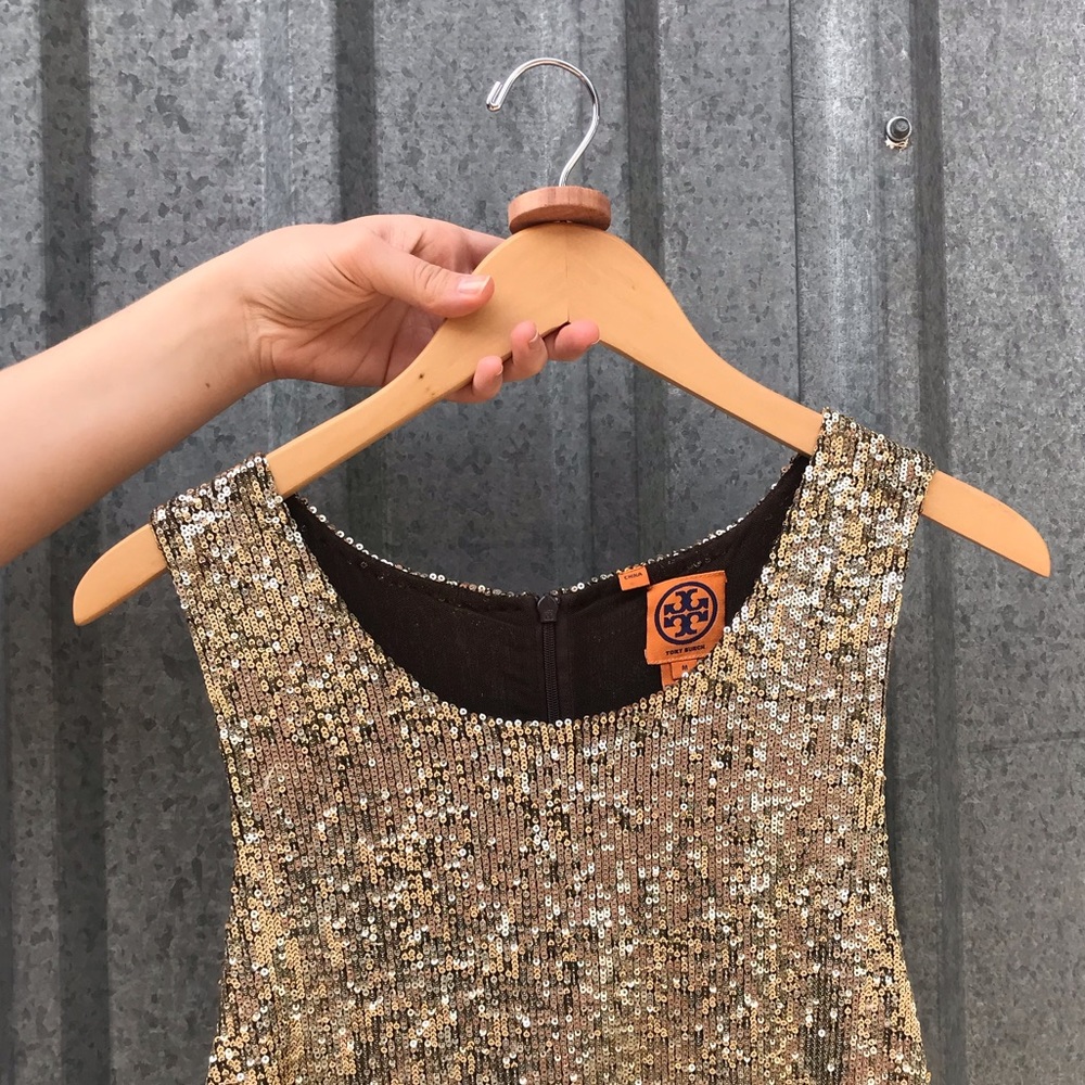 Tory Burch Gold Sequin Party Dress - Gossip Girl
